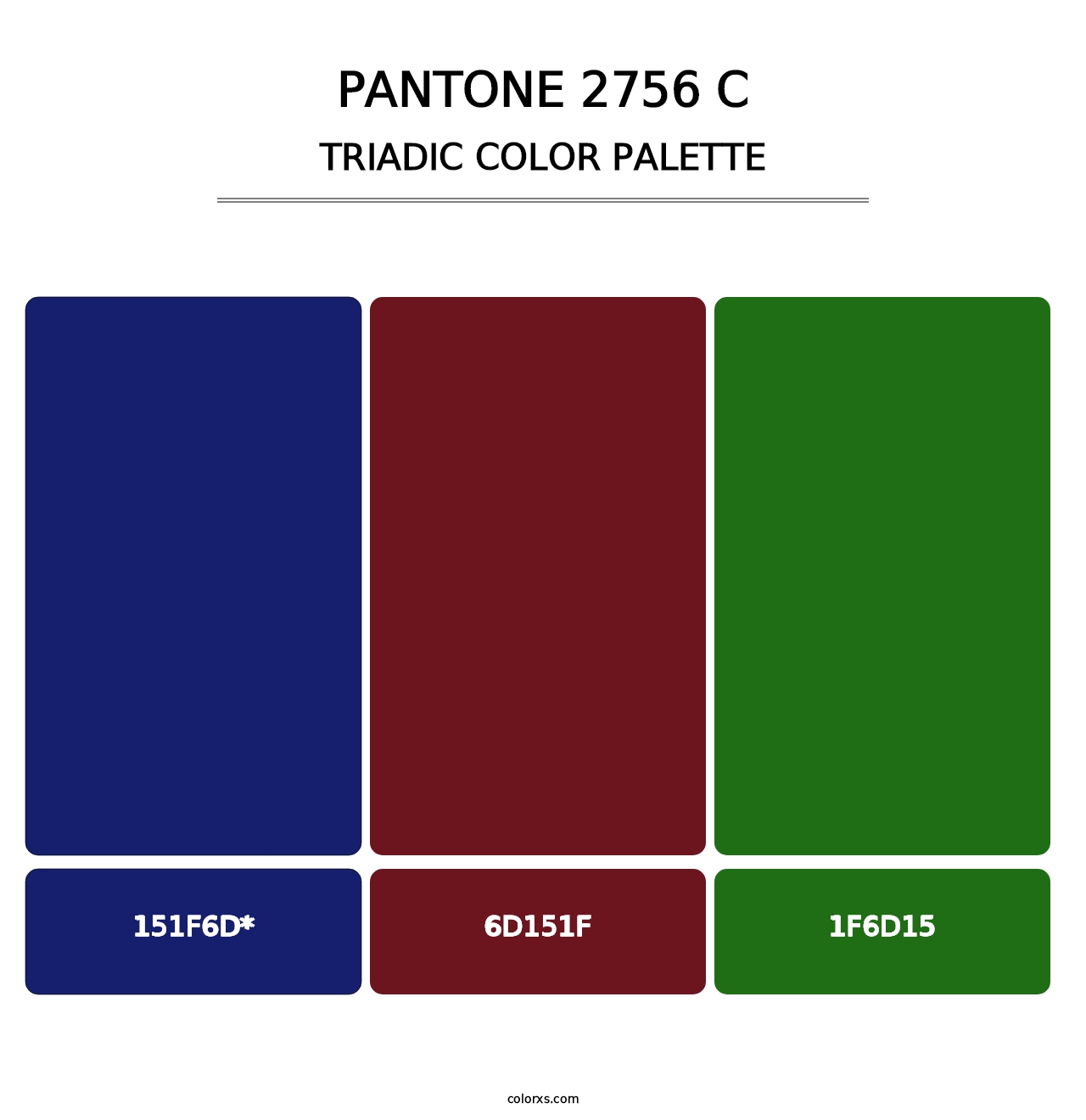 PANTONE 2756 C - Triadic Color Palette