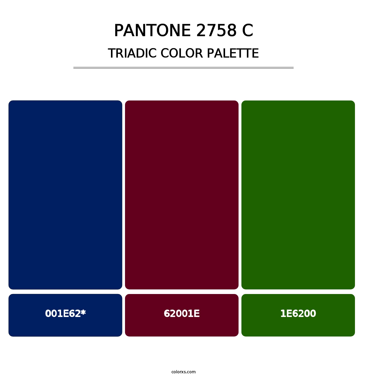 PANTONE 2758 C - Triadic Color Palette