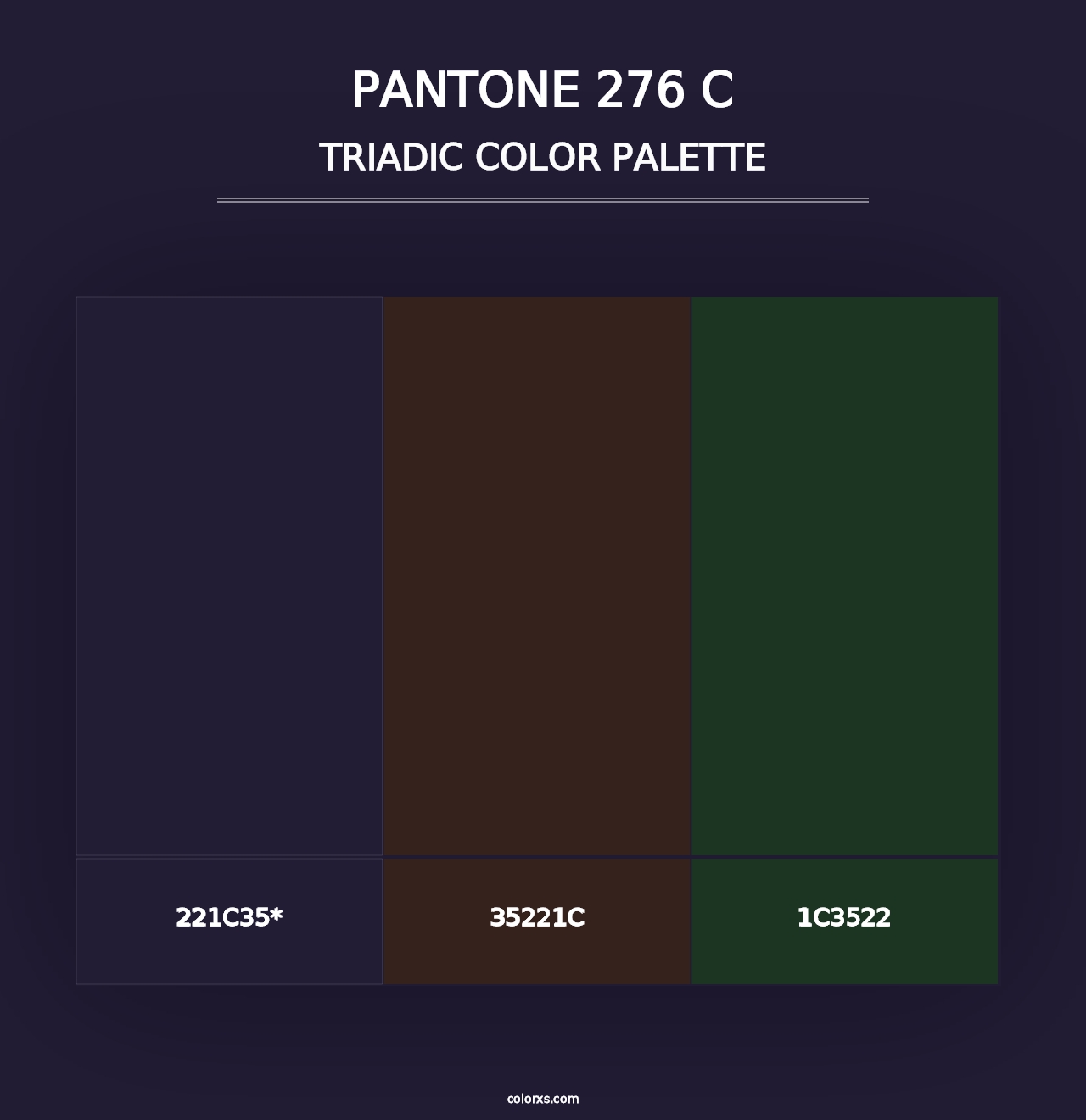 PANTONE 276 C - Triadic Color Palette