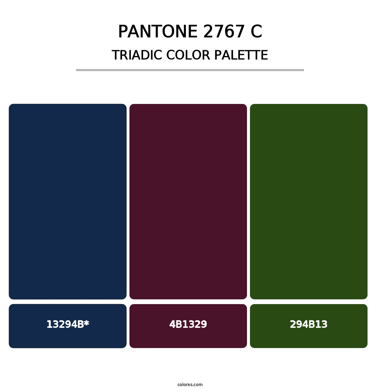 PANTONE 2767 C - Triadic Color Palette