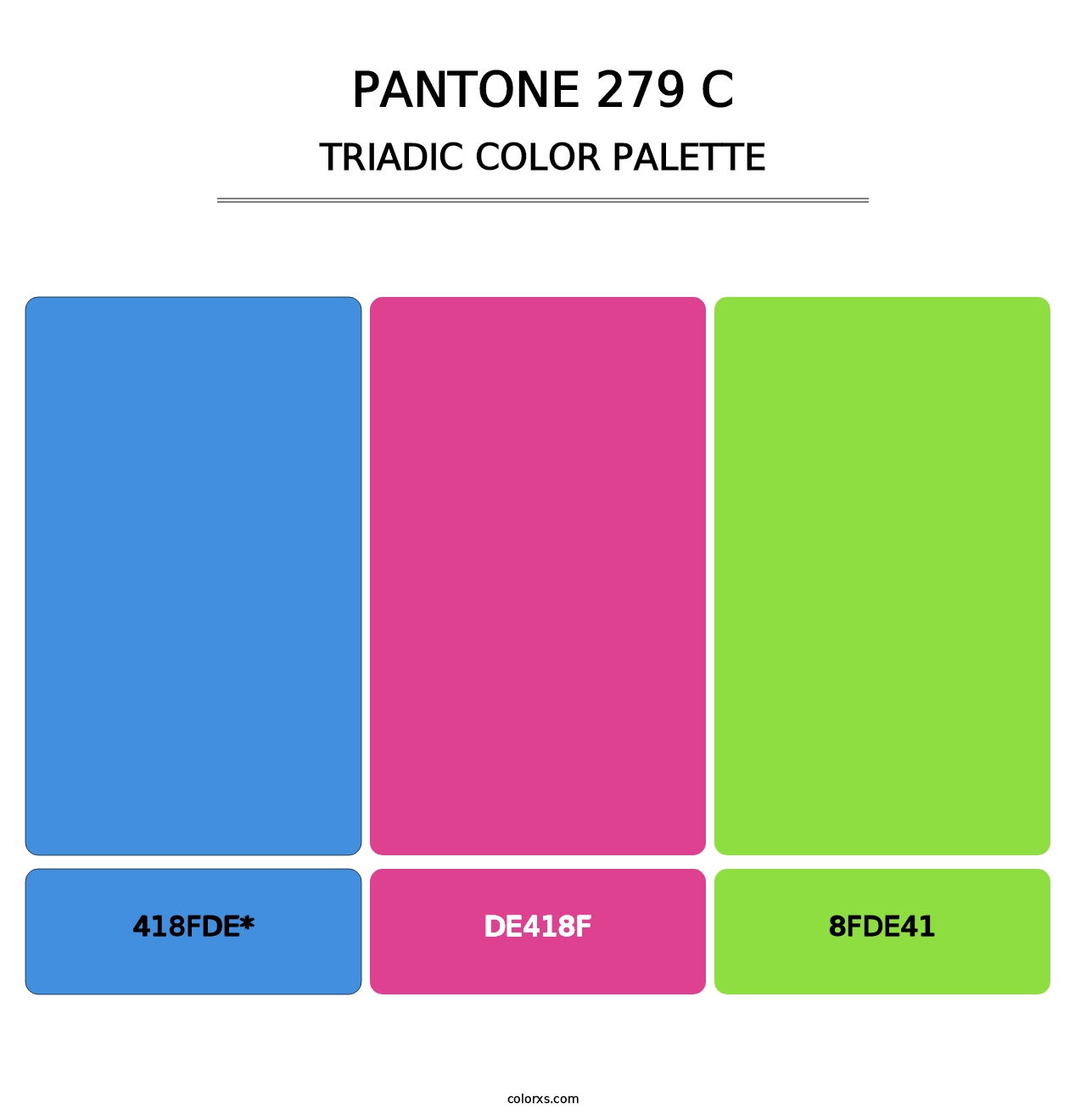 PANTONE 279 C - Triadic Color Palette