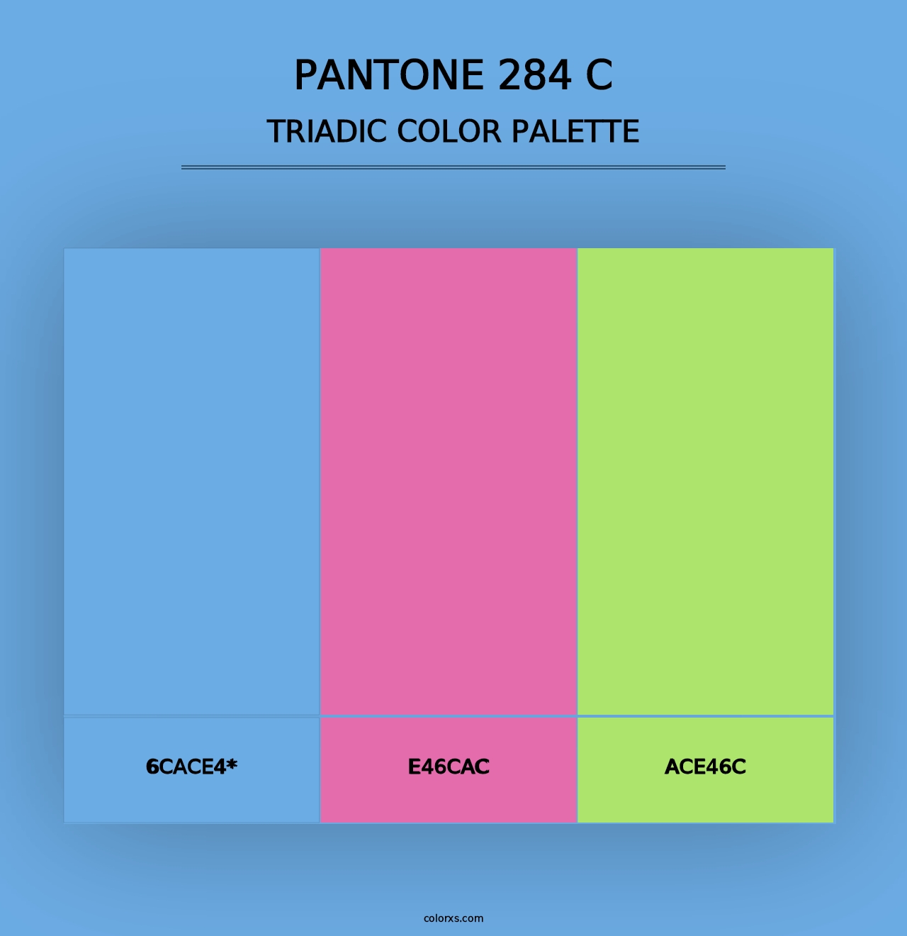 PANTONE 284 C - Triadic Color Palette