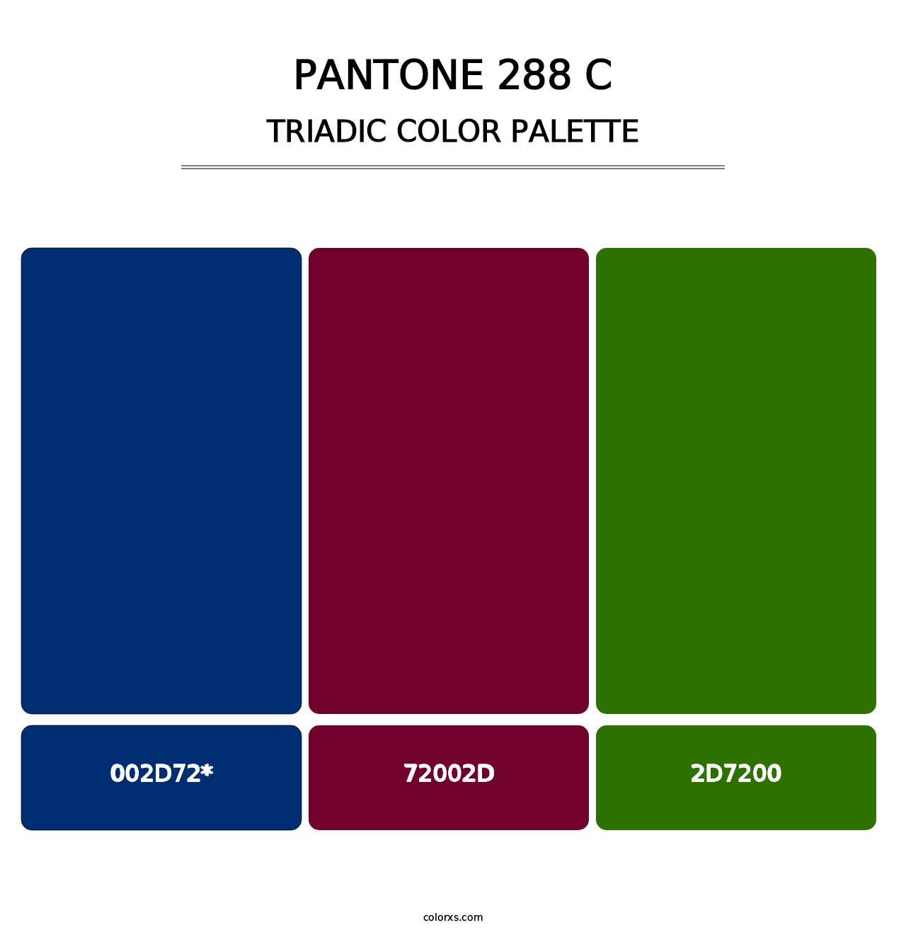 PANTONE 288 C - Triadic Color Palette