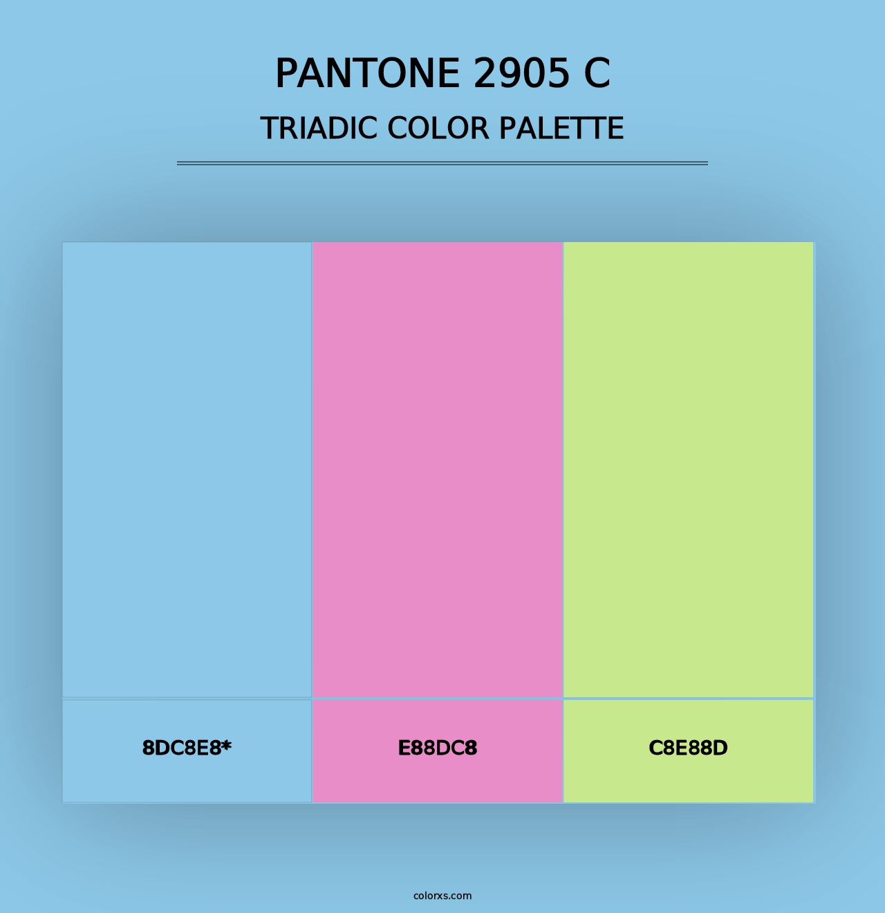 PANTONE 2905 C - Triadic Color Palette