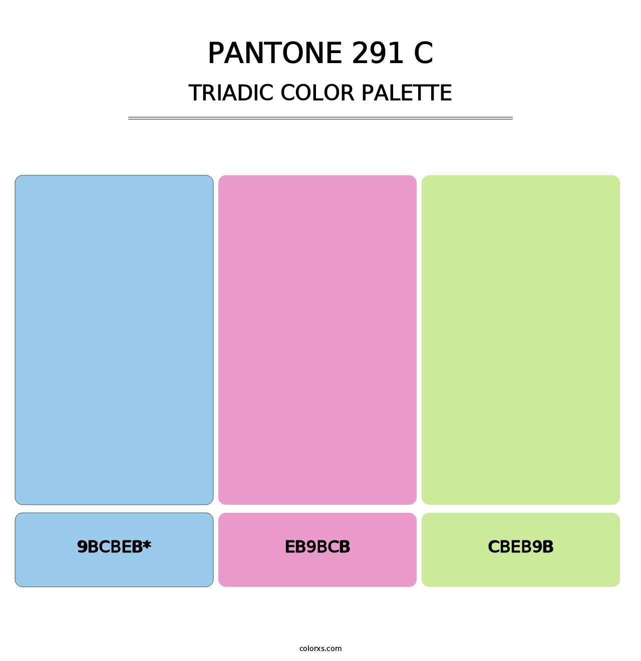 PANTONE 291 C - Triadic Color Palette