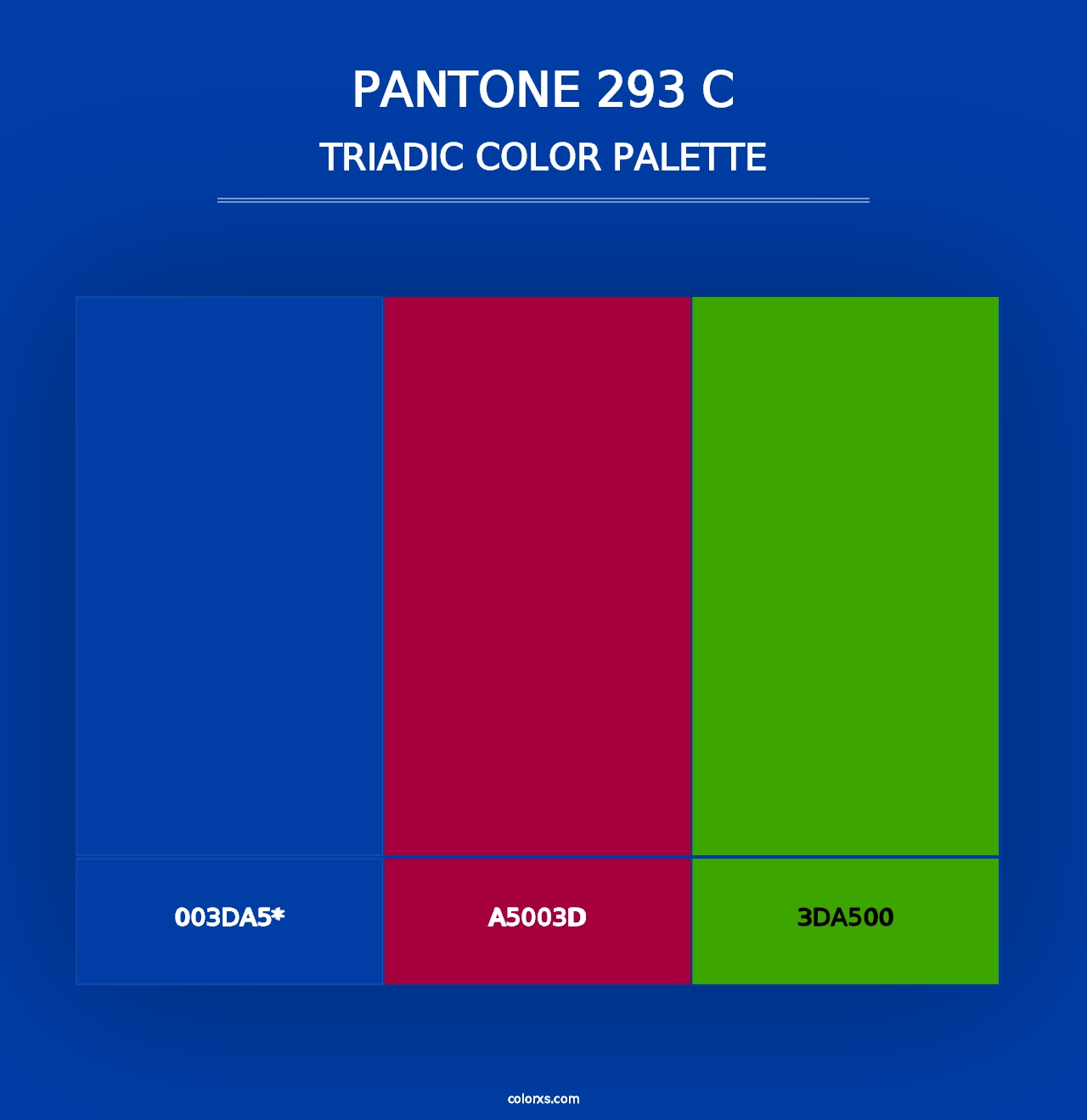 PANTONE 293 C - Triadic Color Palette