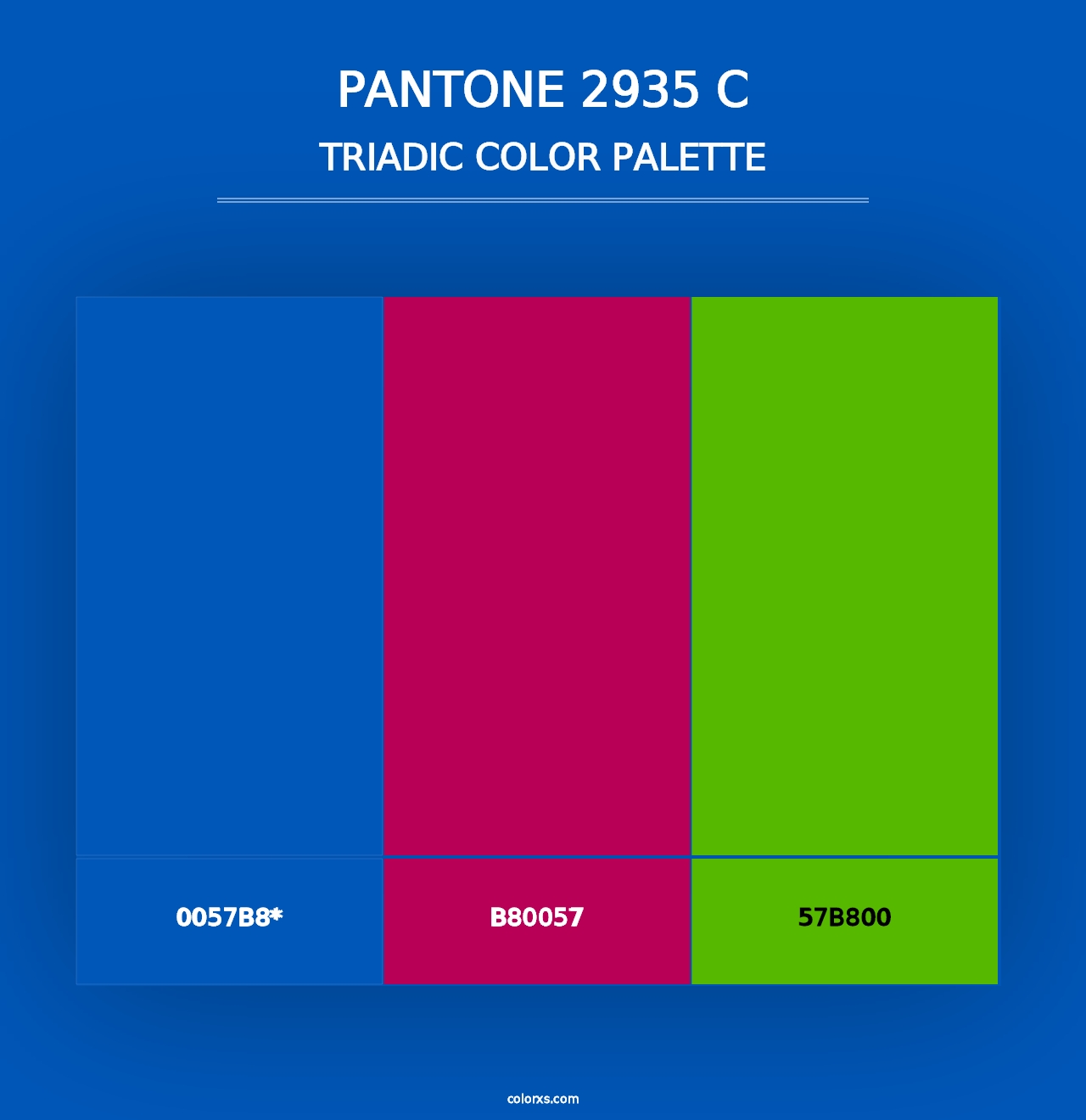 PANTONE 2935 C - Triadic Color Palette