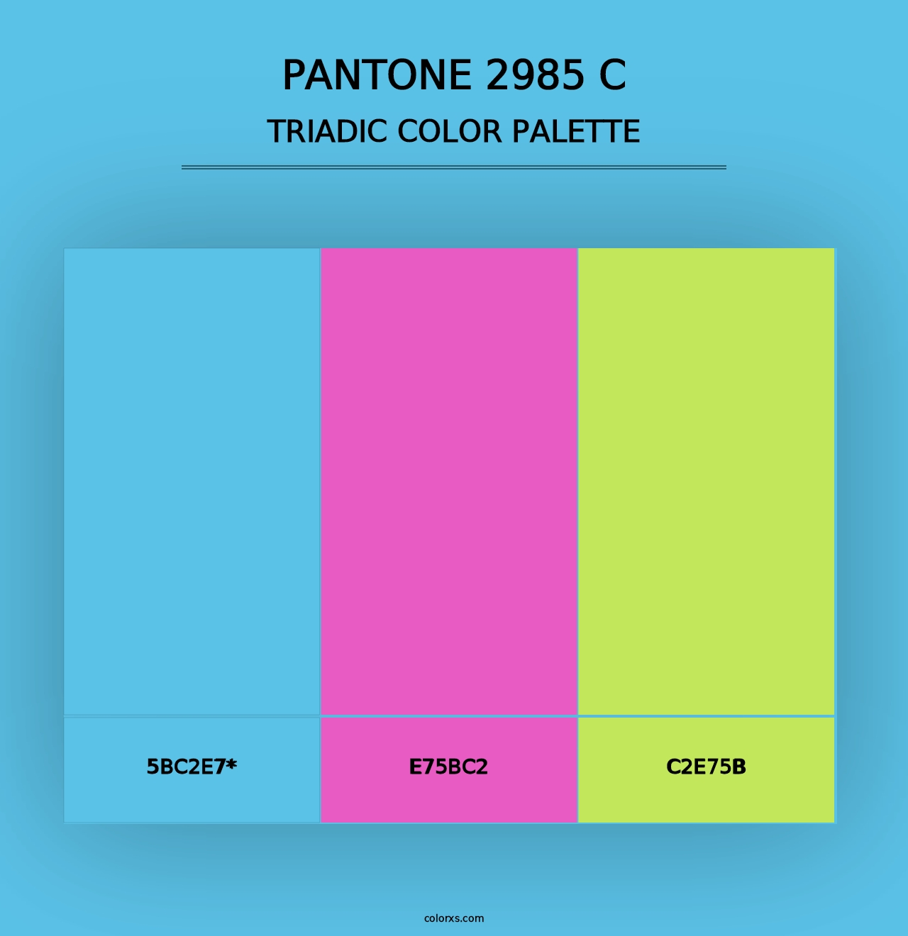 PANTONE 2985 C - Triadic Color Palette