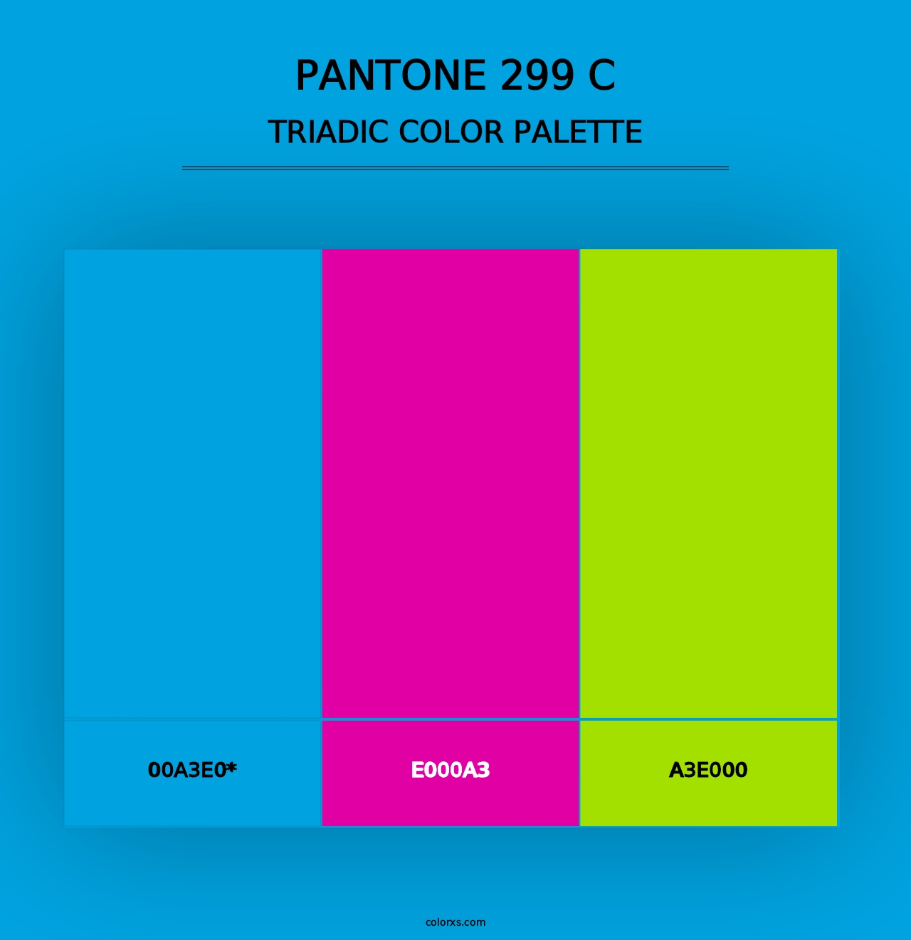 PANTONE 299 C - Triadic Color Palette