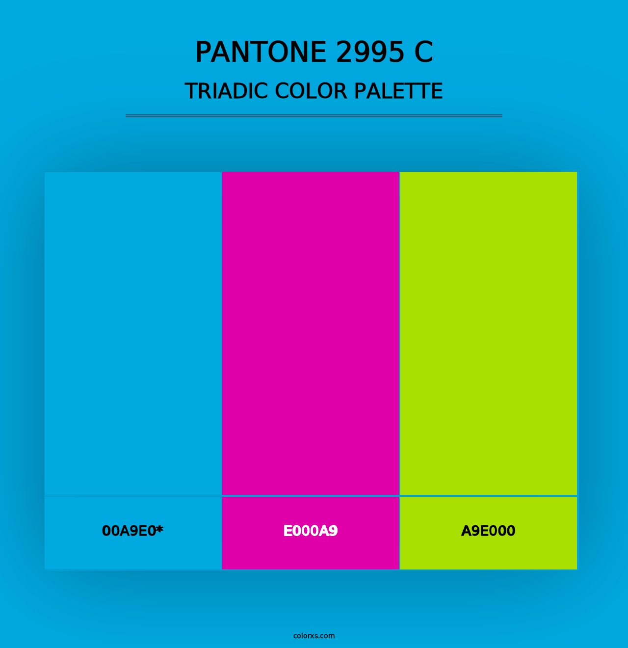 PANTONE 2995 C - Triadic Color Palette