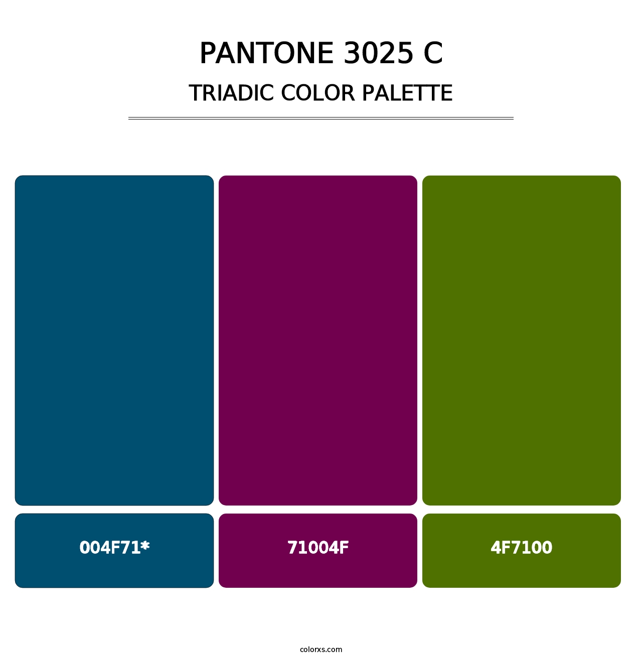 PANTONE 3025 C - Triadic Color Palette