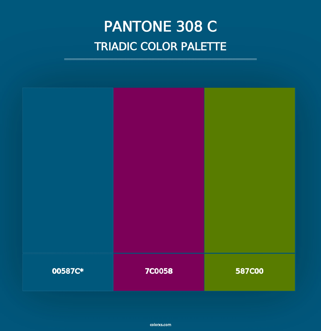 PANTONE 308 C - Triadic Color Palette