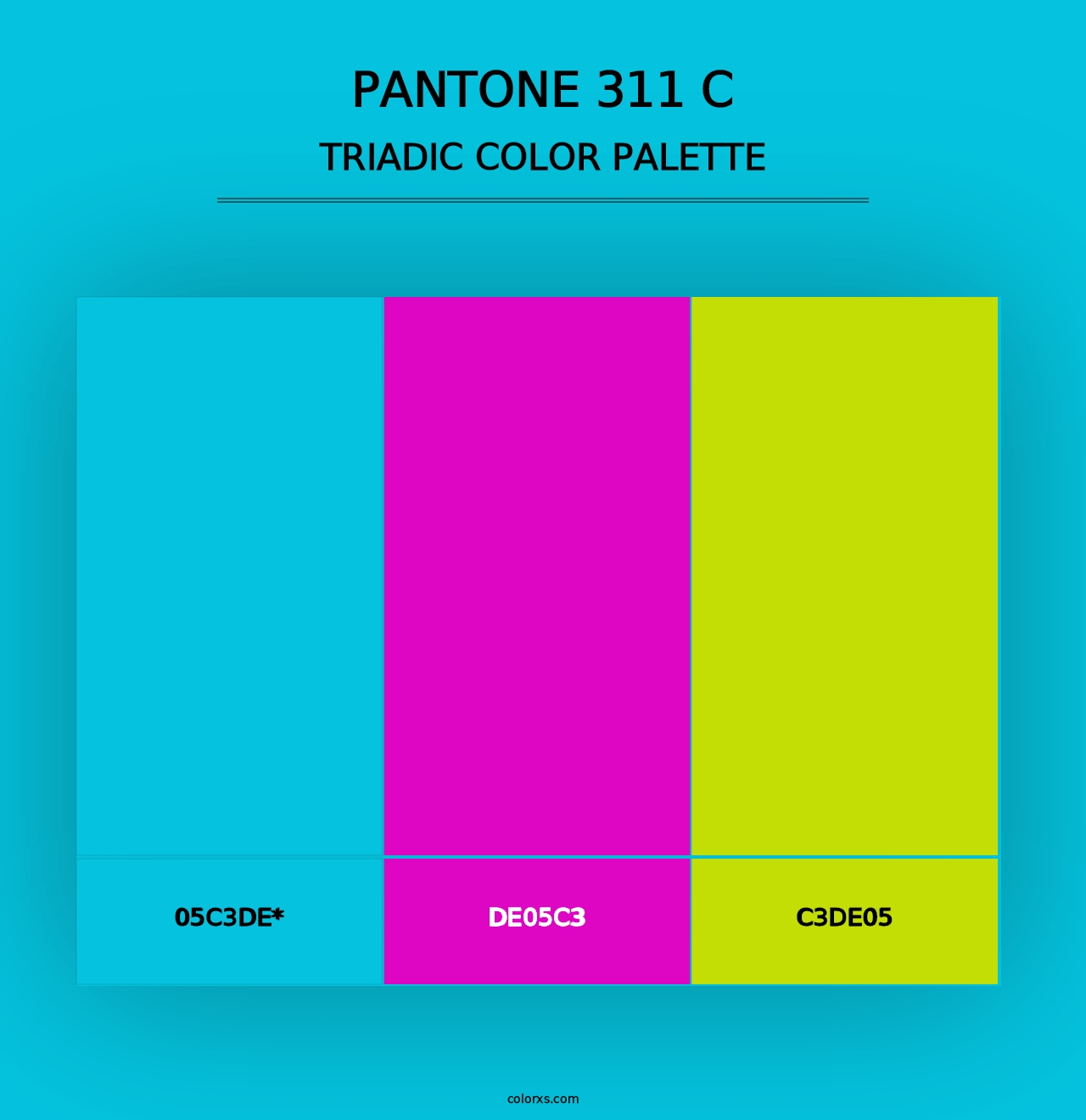 PANTONE 311 C - Triadic Color Palette