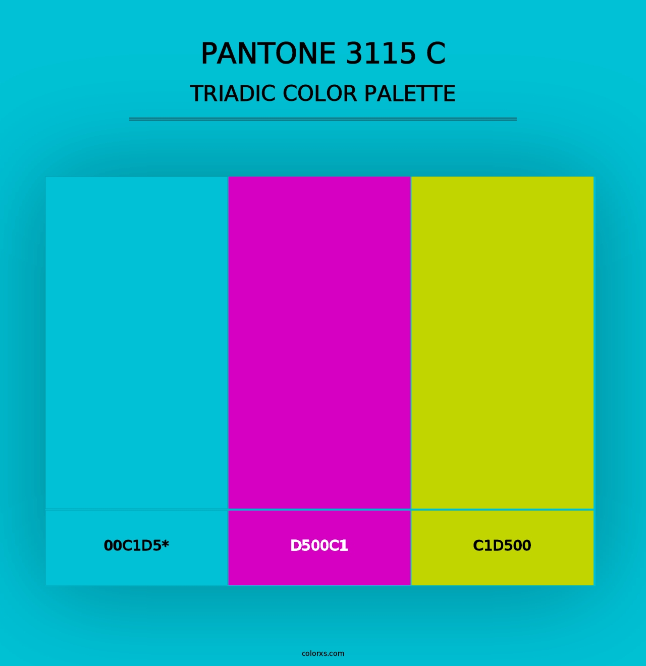 PANTONE 3115 C - Triadic Color Palette