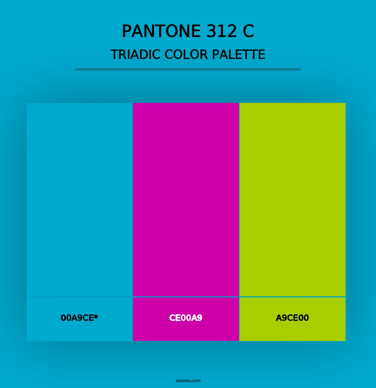 PANTONE 312 C - Triadic Color Palette