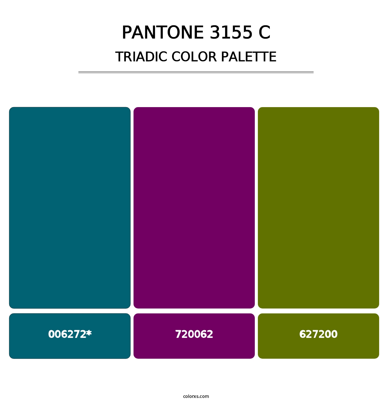 PANTONE 3155 C - Triadic Color Palette