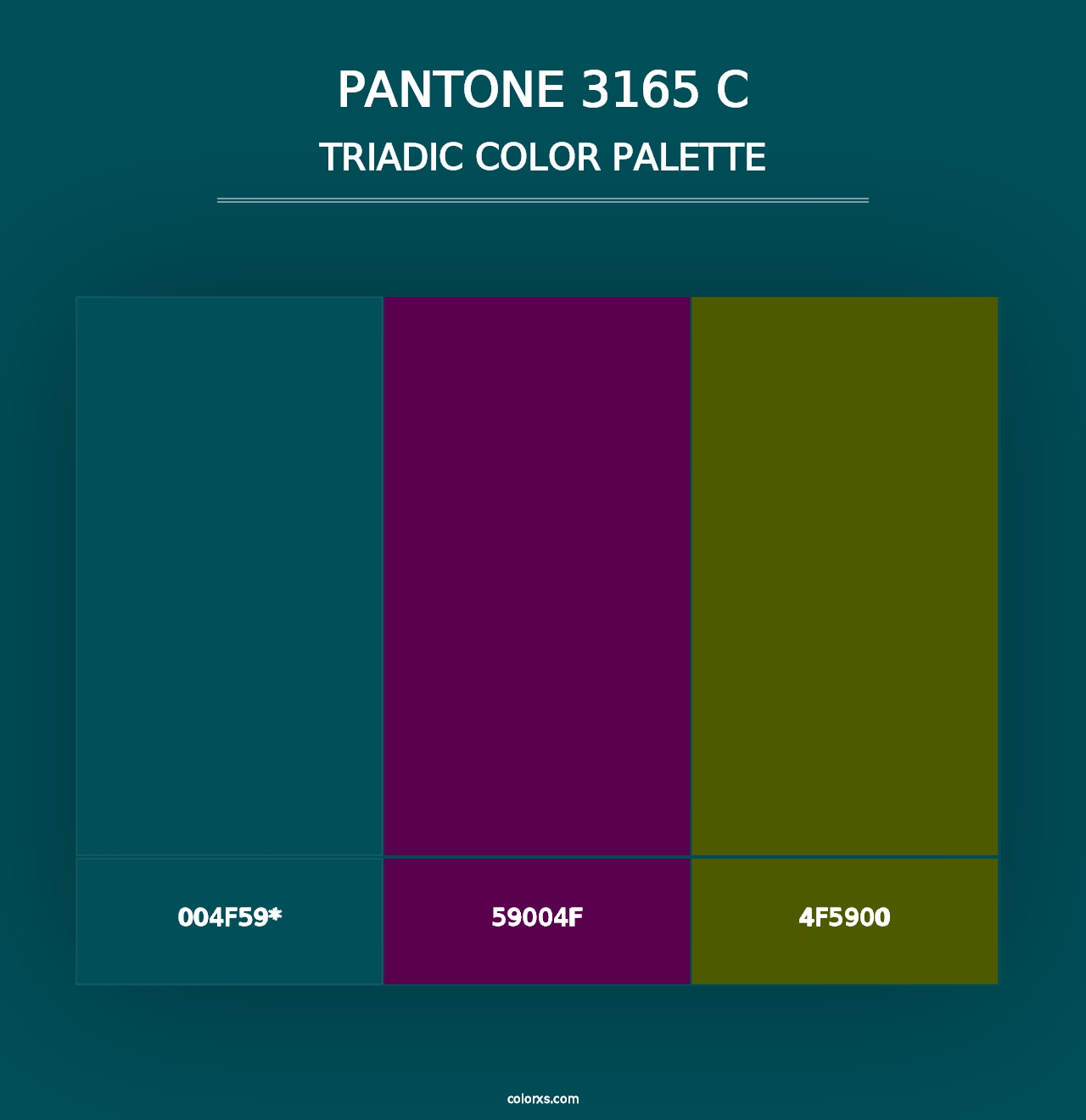 PANTONE 3165 C - Triadic Color Palette