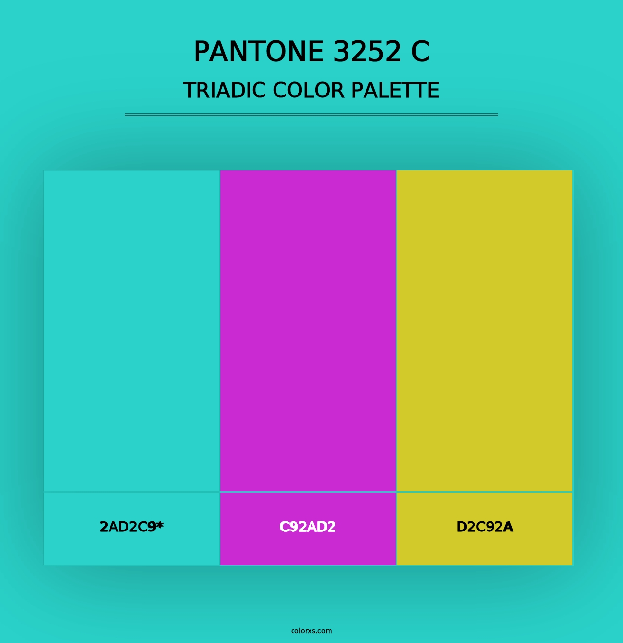 PANTONE 3252 C - Triadic Color Palette