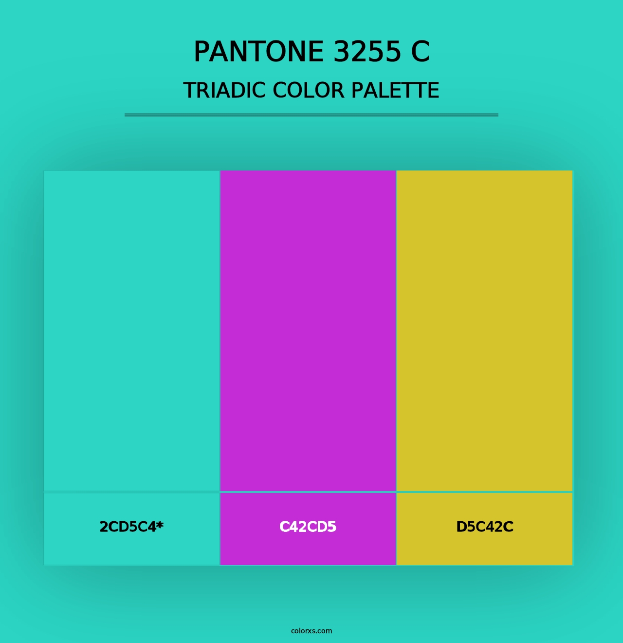 PANTONE 3255 C - Triadic Color Palette