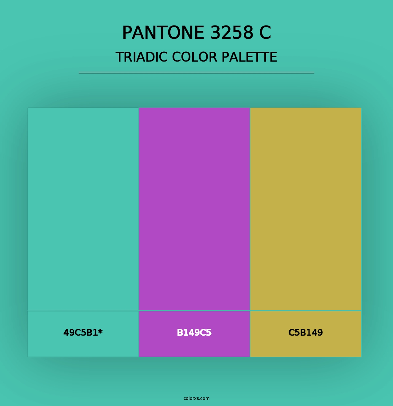 PANTONE 3258 C - Triadic Color Palette