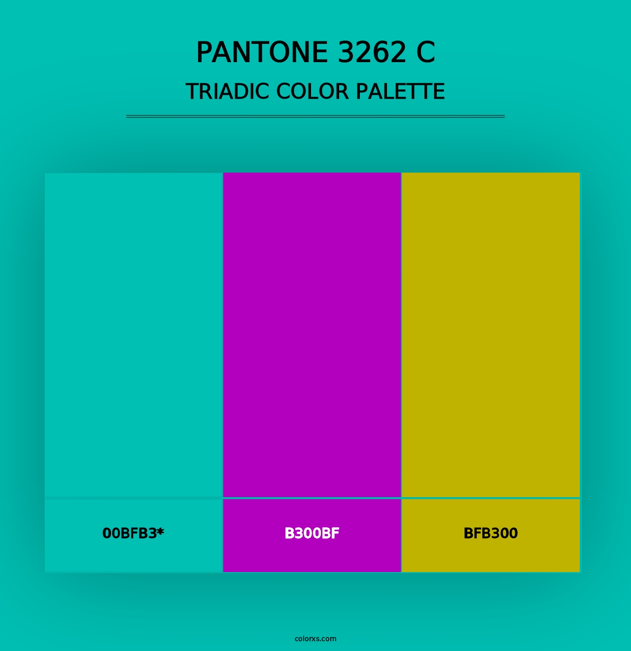 PANTONE 3262 C - Triadic Color Palette