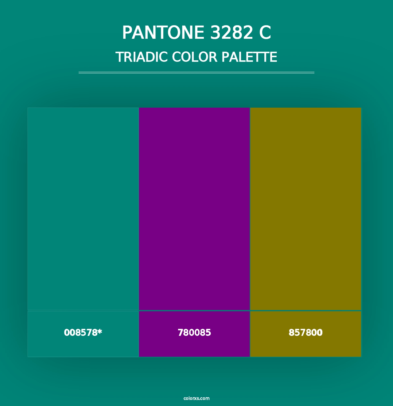 PANTONE 3282 C - Triadic Color Palette