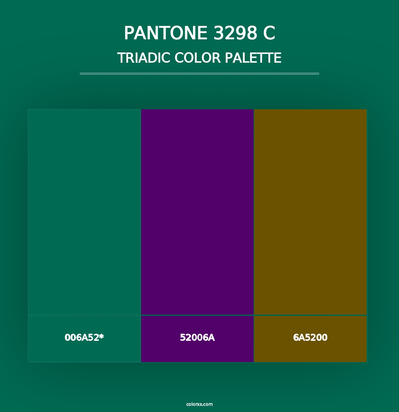 PANTONE 3298 C - Triadic Color Palette