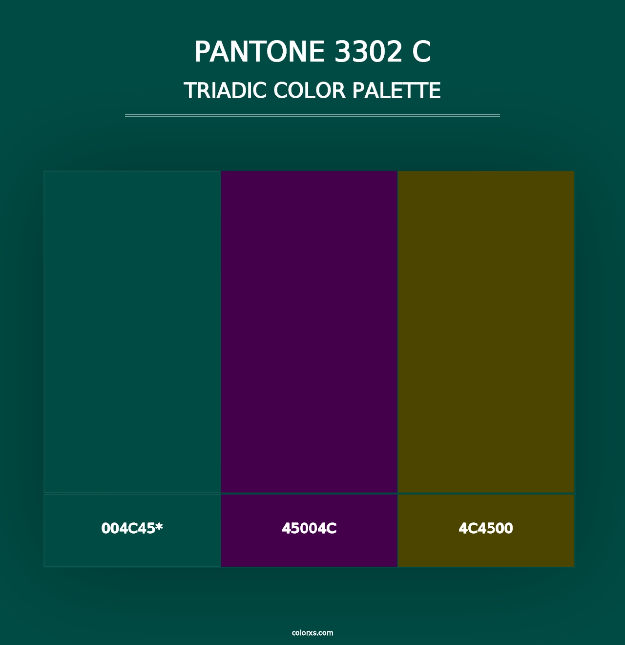 PANTONE 3302 C - Triadic Color Palette