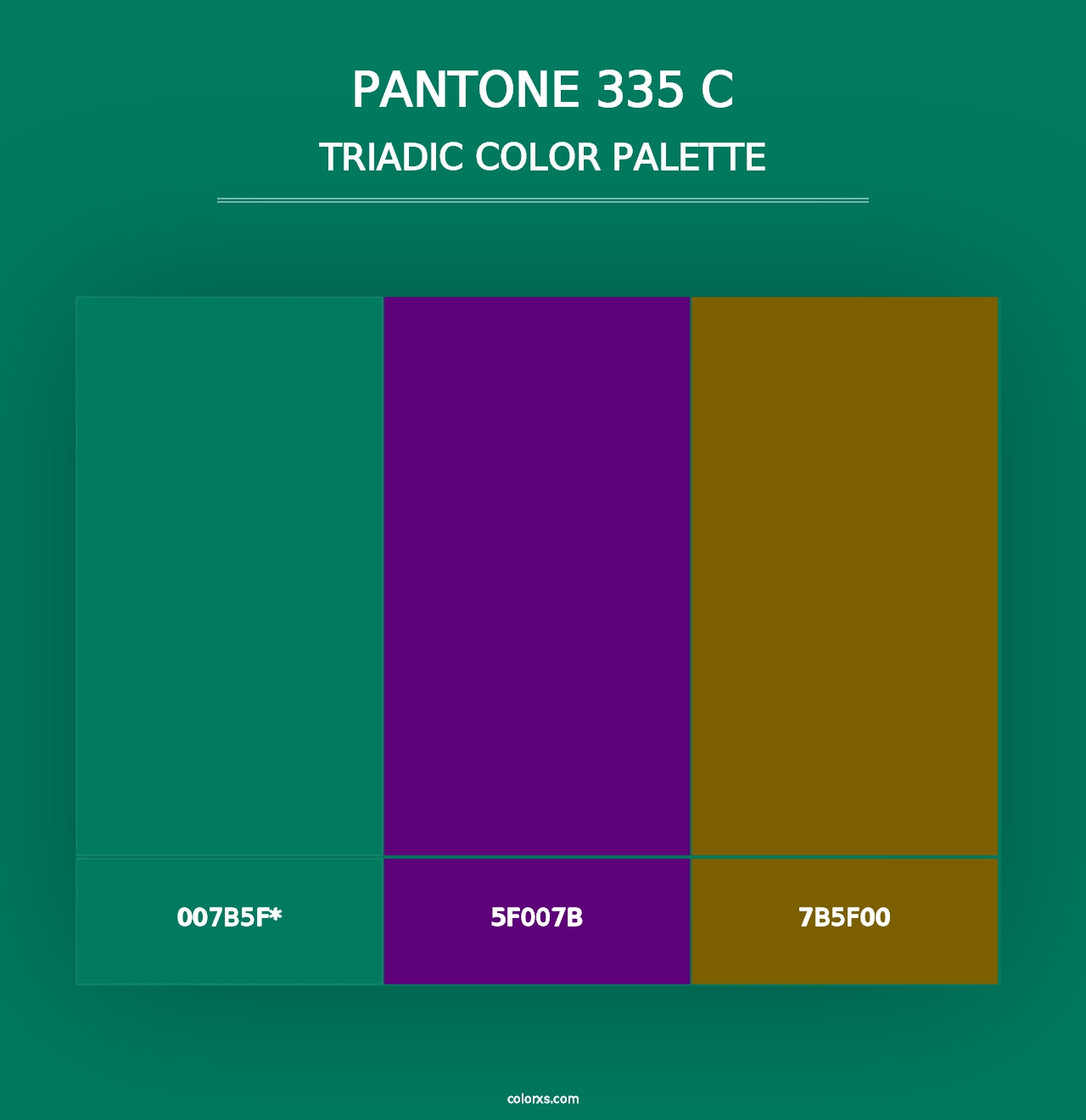 PANTONE 335 C - Triadic Color Palette