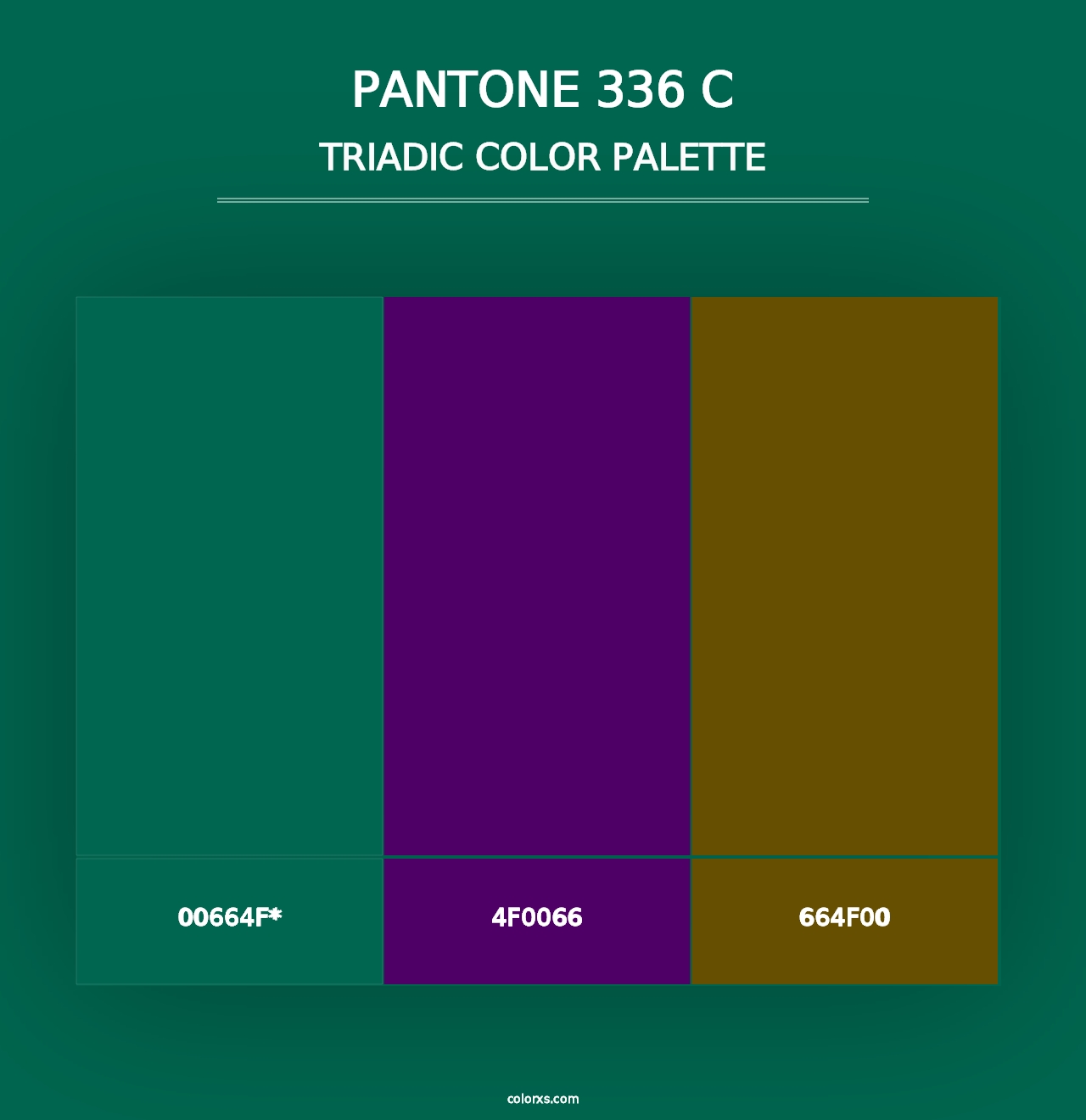 PANTONE 336 C - Triadic Color Palette