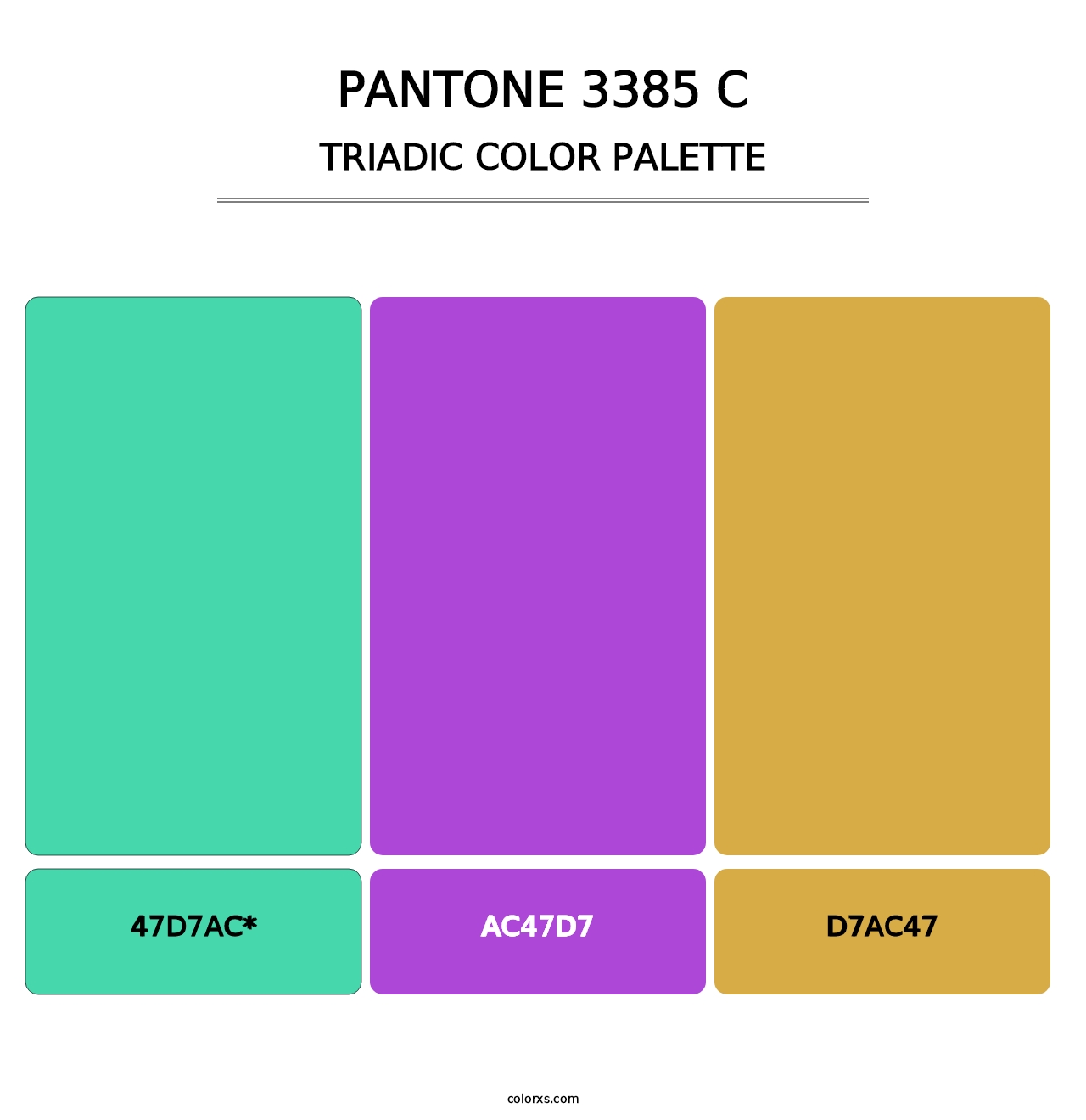 PANTONE 3385 C - Triadic Color Palette