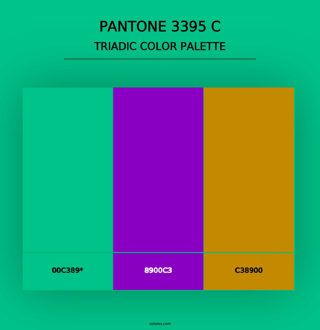 PANTONE 3395 C - Triadic Color Palette