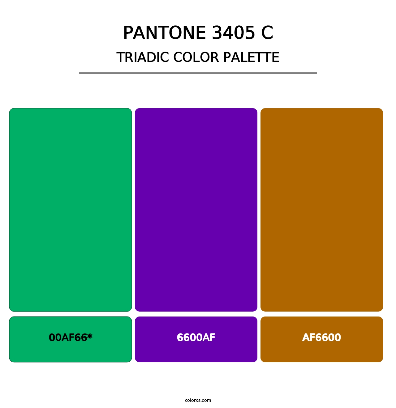 PANTONE 3405 C - Triadic Color Palette