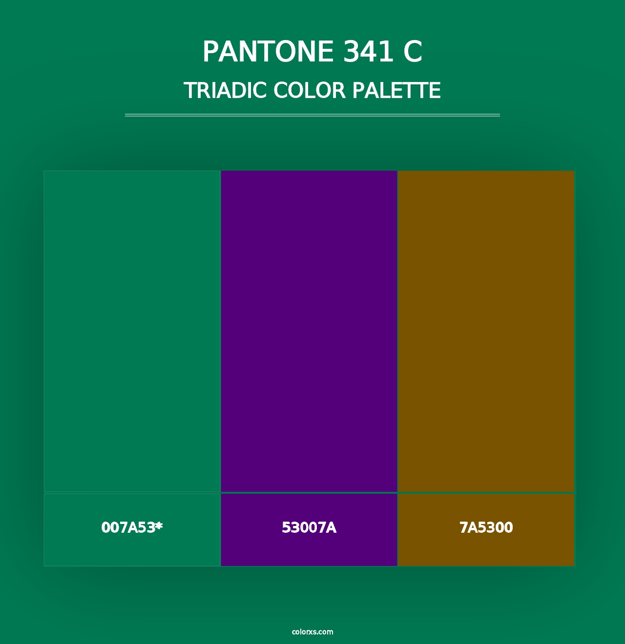 PANTONE 341 C - Triadic Color Palette