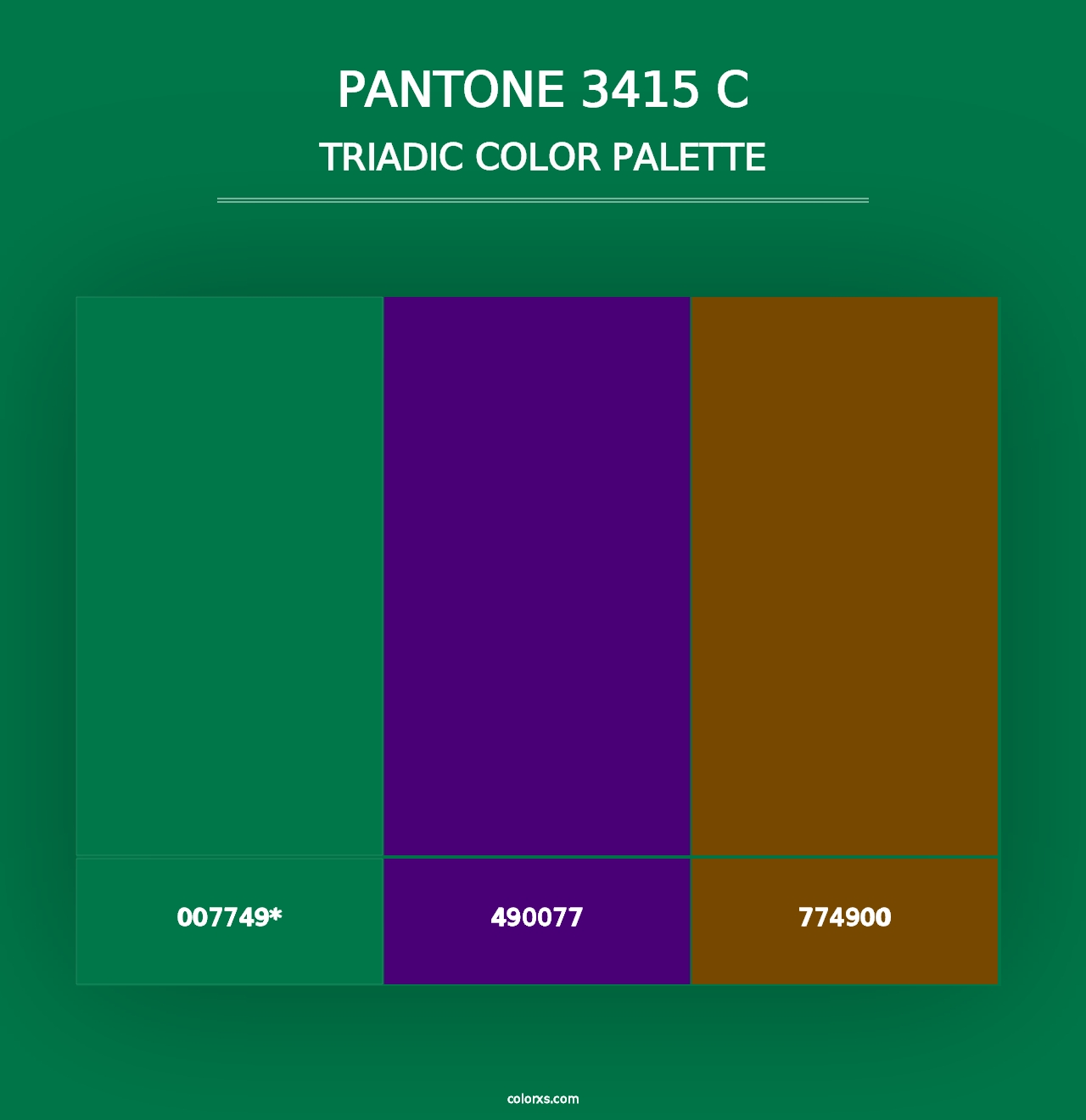 PANTONE 3415 C - Triadic Color Palette