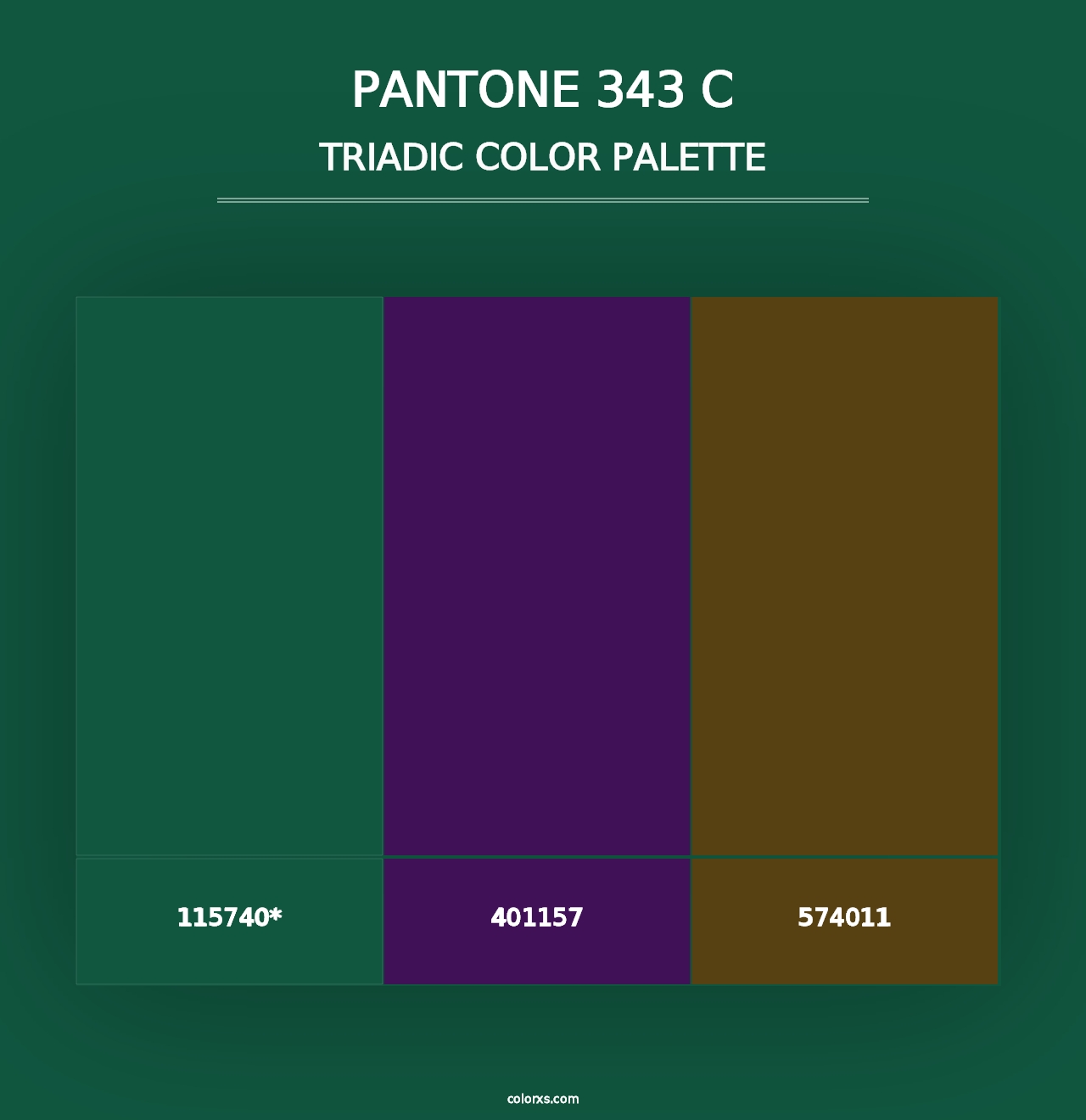 PANTONE 343 C - Triadic Color Palette