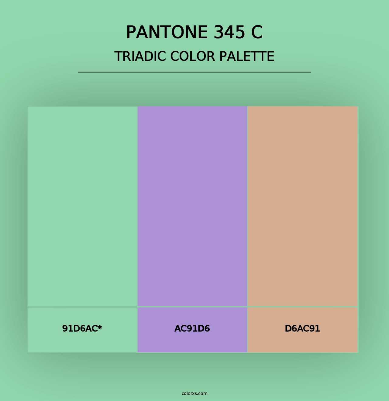 PANTONE 345 C - Triadic Color Palette