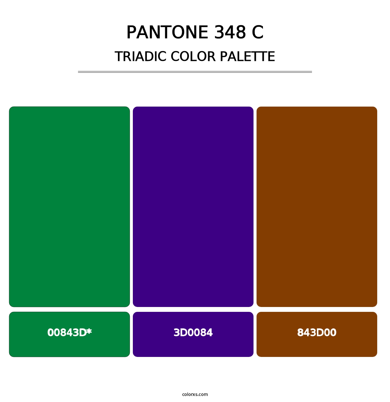 PANTONE 348 C - Triadic Color Palette