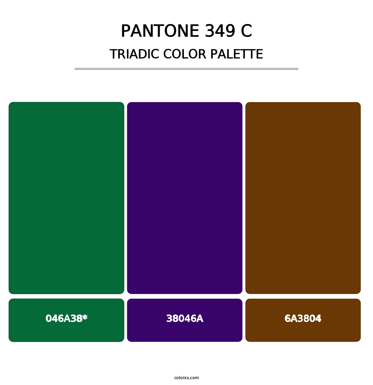 PANTONE 349 C - Triadic Color Palette