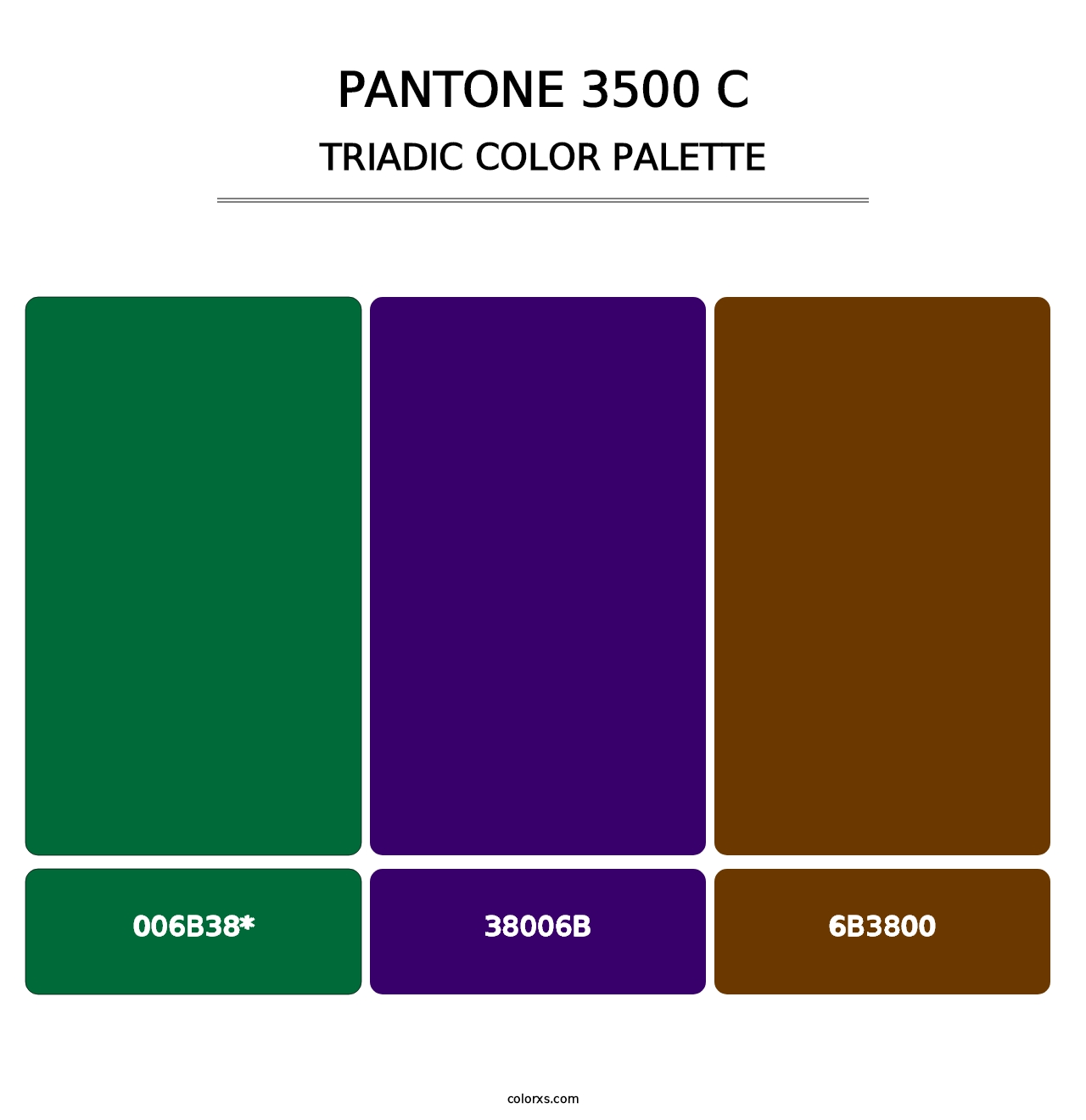 PANTONE 3500 C - Triadic Color Palette