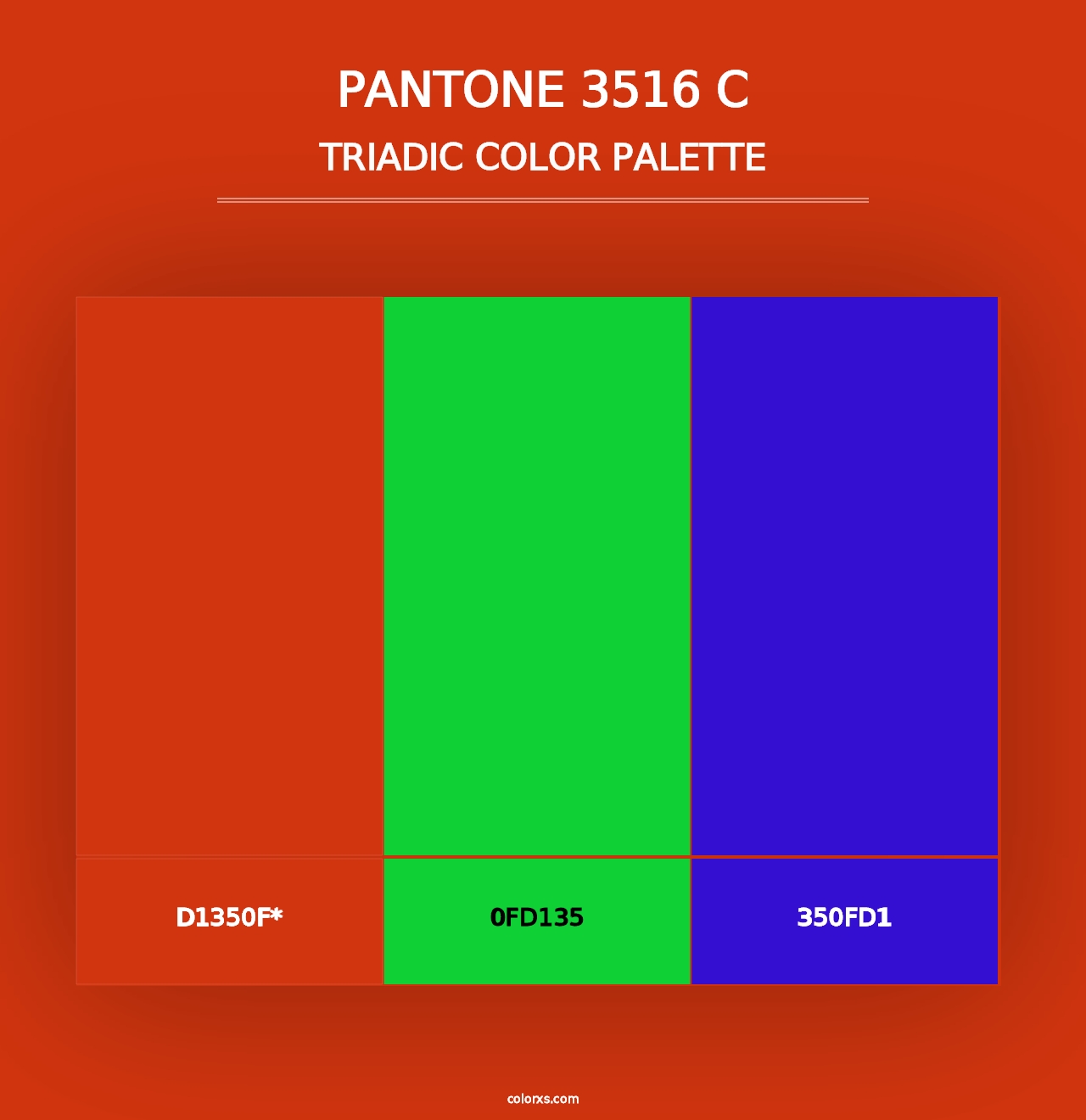 PANTONE 3516 C - Triadic Color Palette