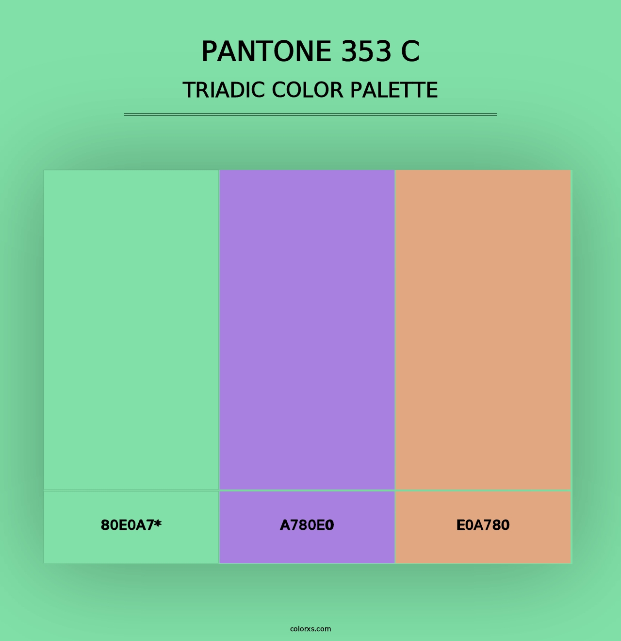 PANTONE 353 C - Triadic Color Palette