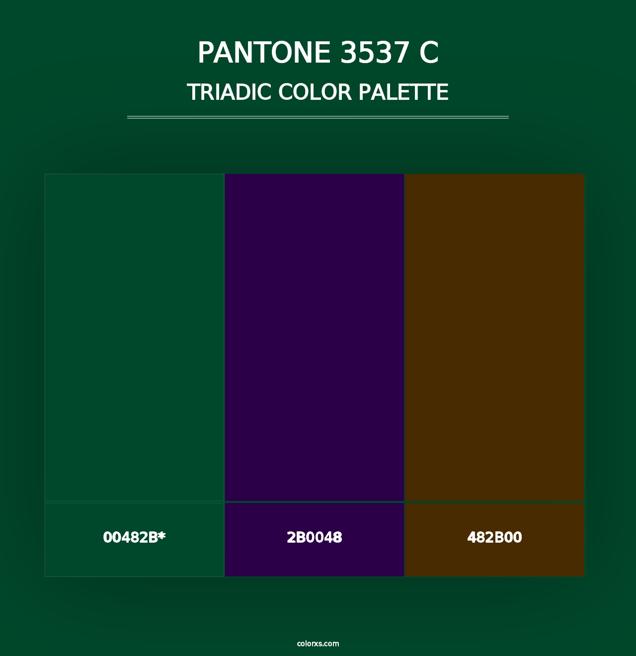 PANTONE 3537 C - Triadic Color Palette