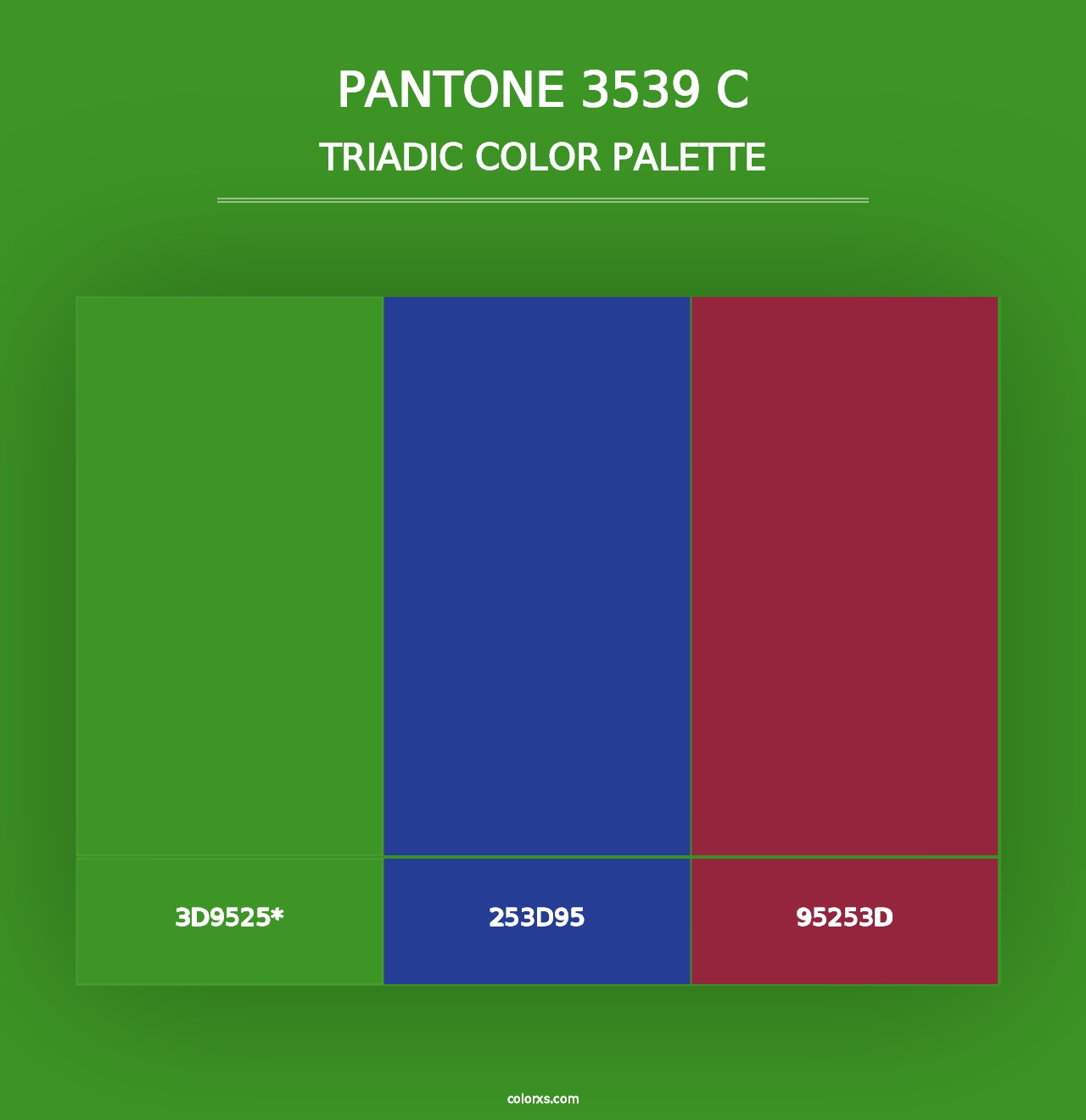 PANTONE 3539 C - Triadic Color Palette