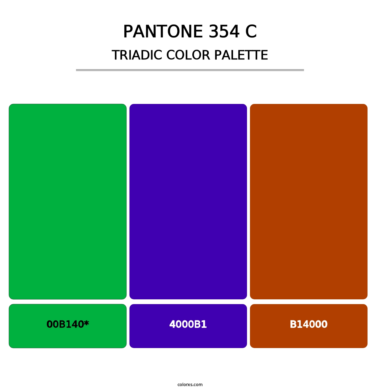PANTONE 354 C - Triadic Color Palette