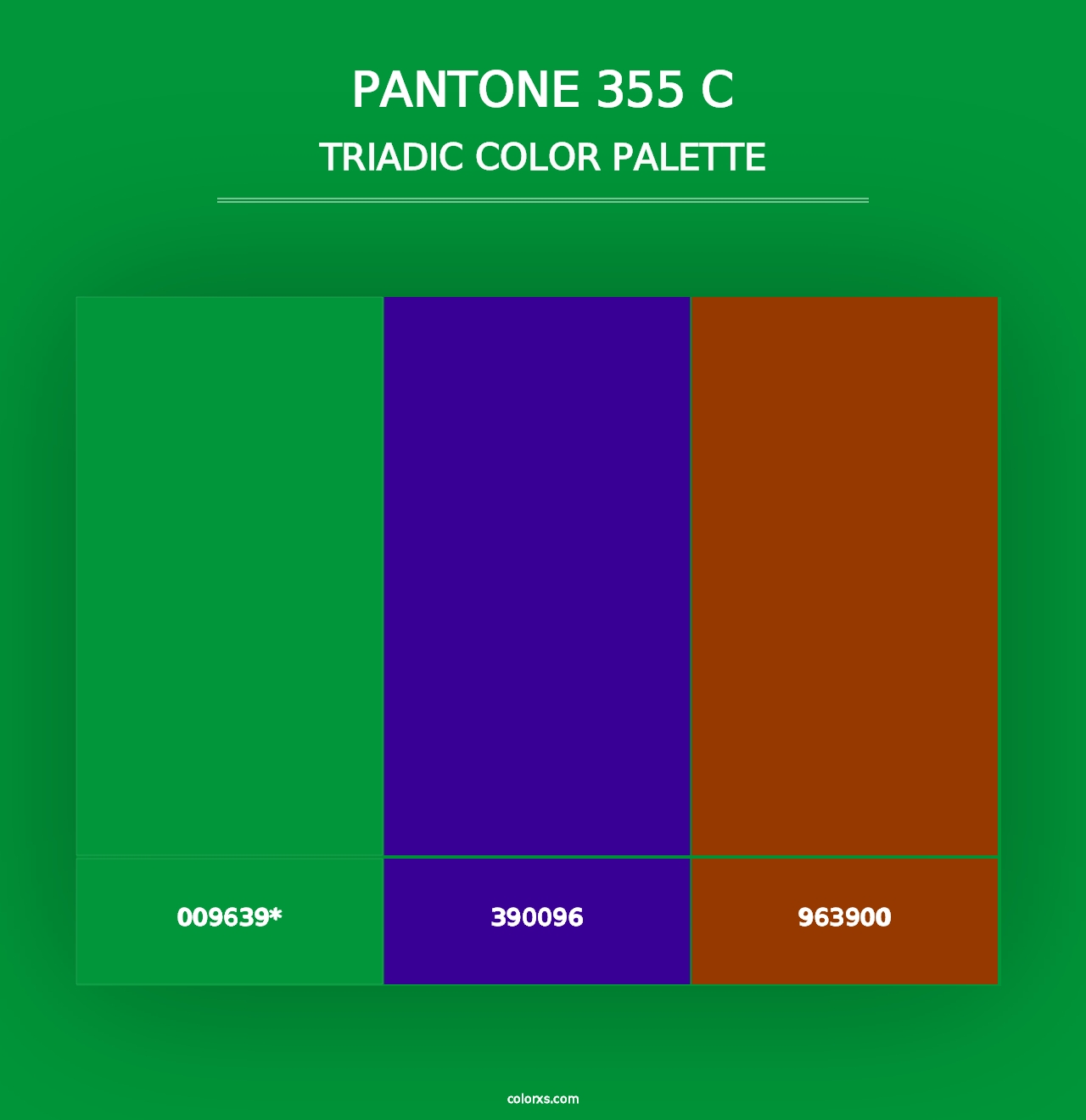 PANTONE 355 C - Triadic Color Palette