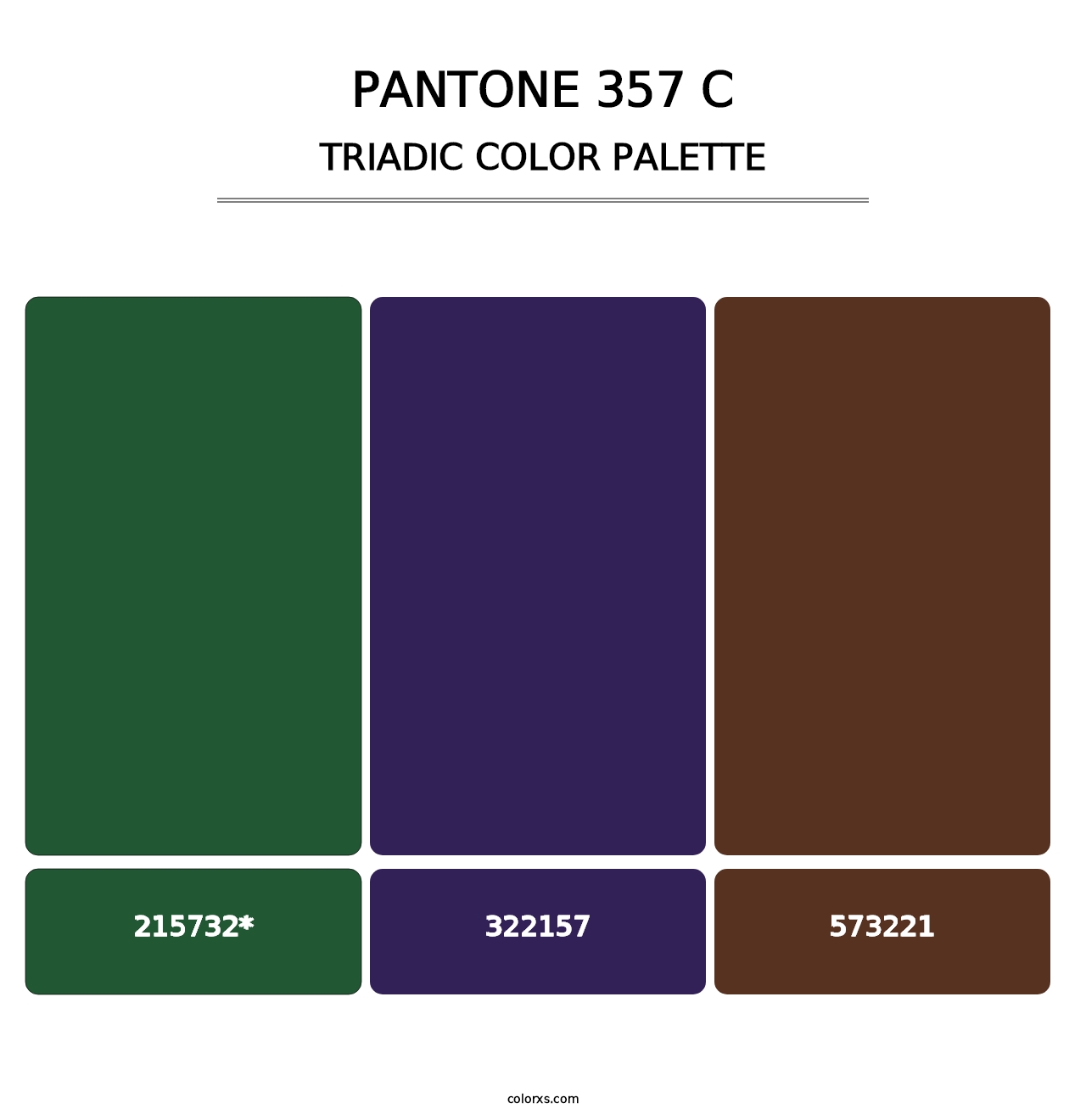 PANTONE 357 C - Triadic Color Palette