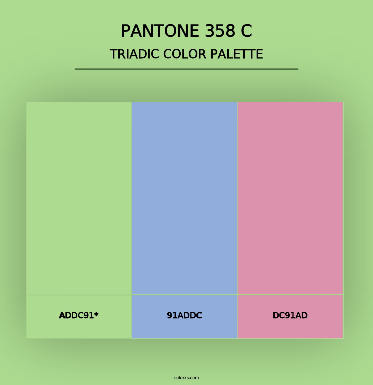 PANTONE 358 C - Triadic Color Palette