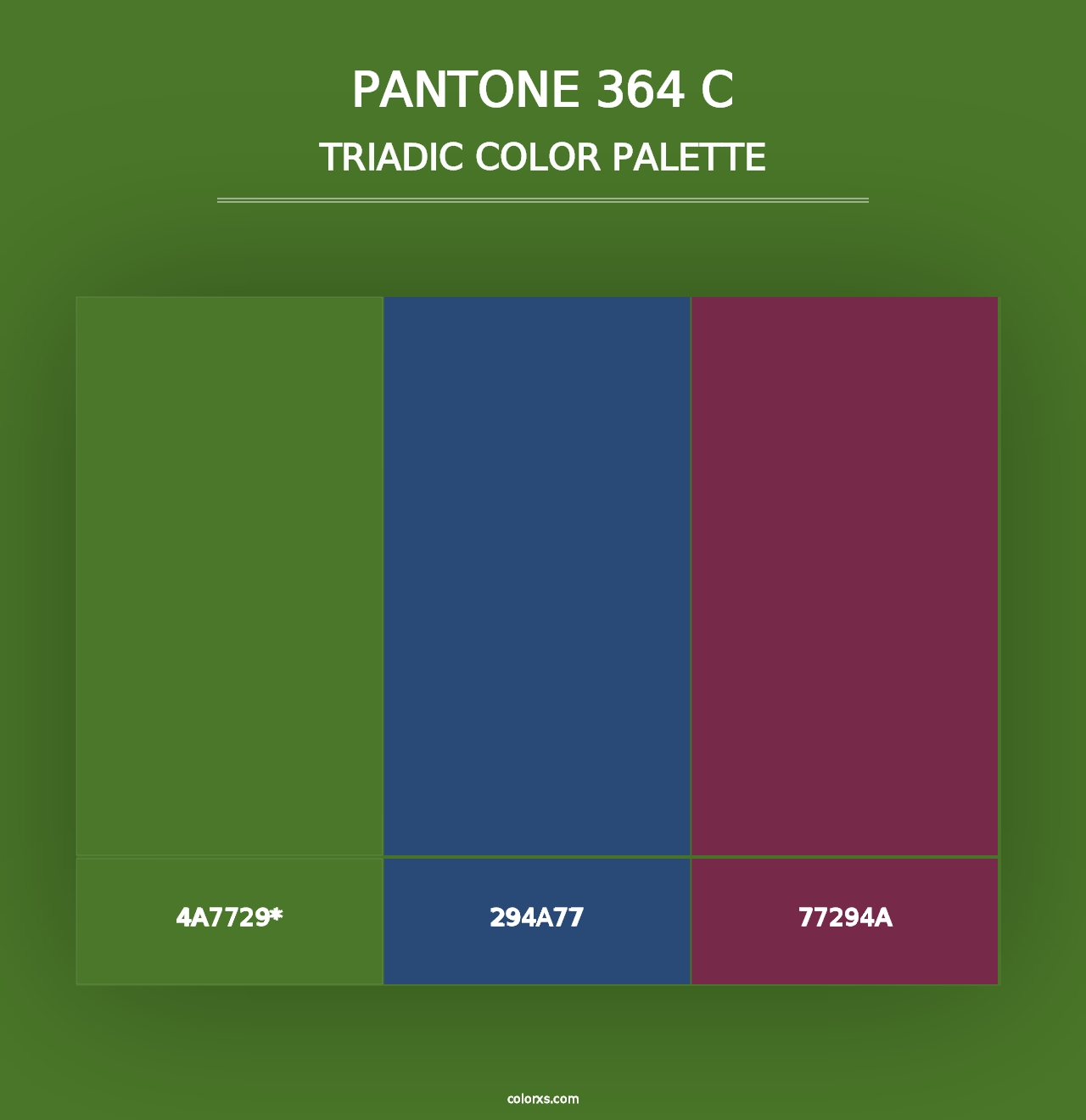 PANTONE 364 C - Triadic Color Palette