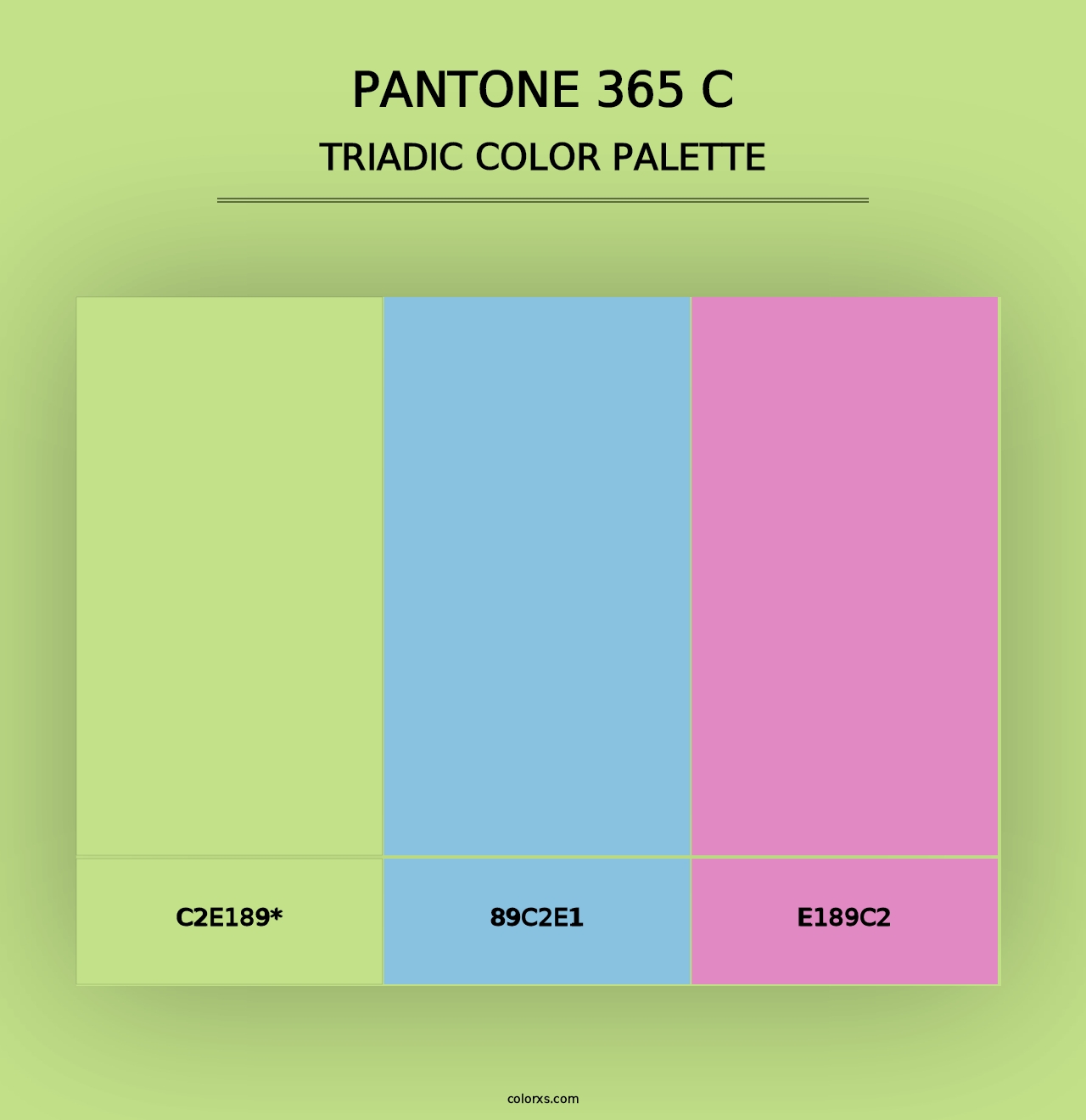 PANTONE 365 C - Triadic Color Palette